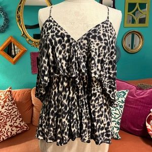 Leopard Print Open-back Top